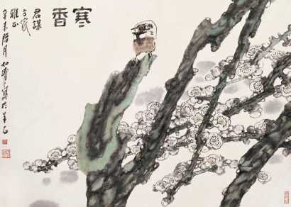梁如洁 辛未（1991）年作 寒香 镜心
